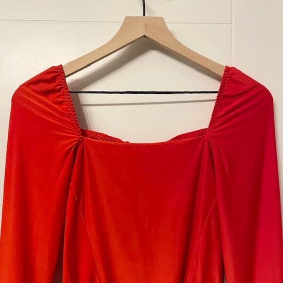 NWT We Are HAH Don't Be Square Long Sleeve Bodysuit Red Size XS - Picture 10 of 15